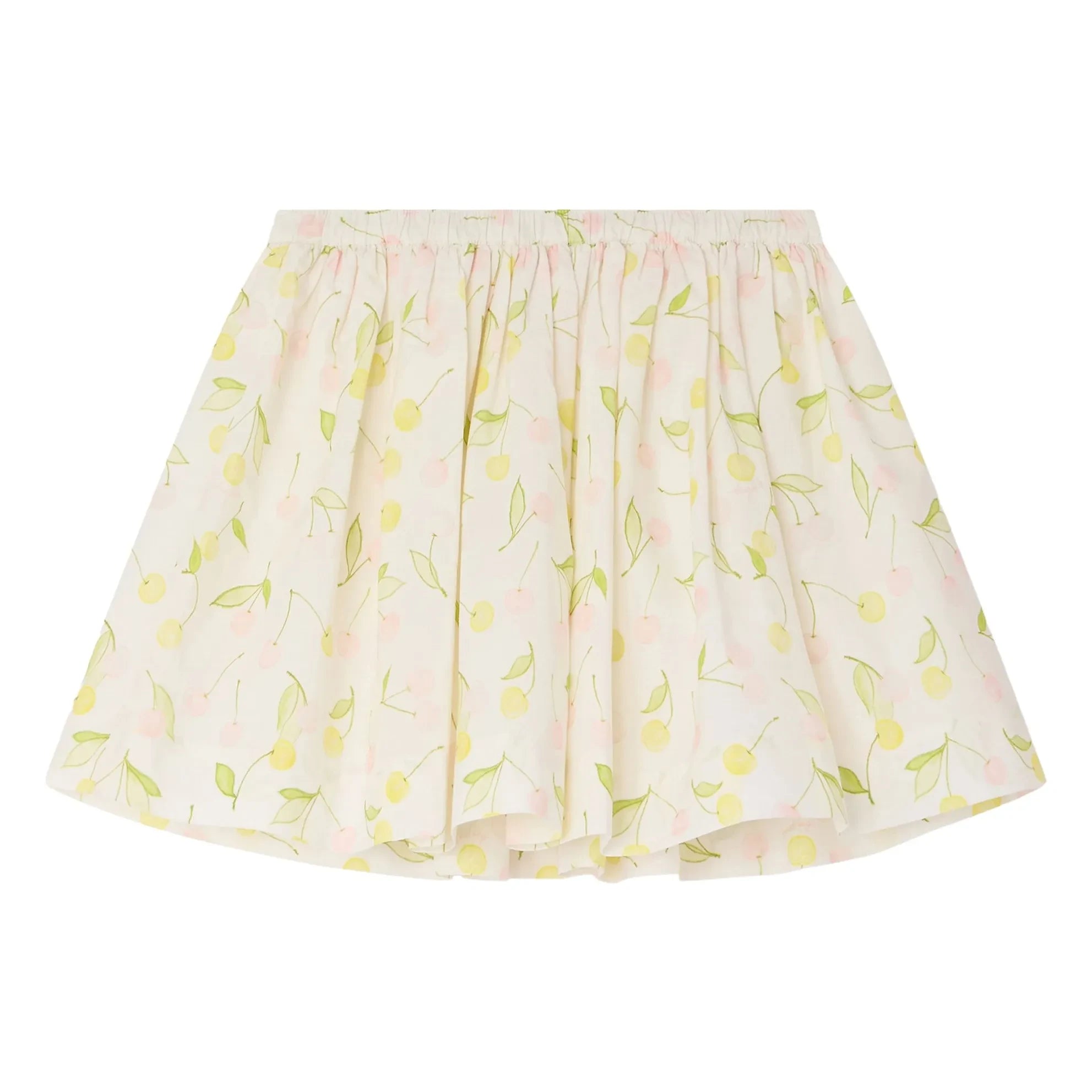 Bonpoint - Suzon Cherries Organic Cotton Poplin Skirt | Ecru