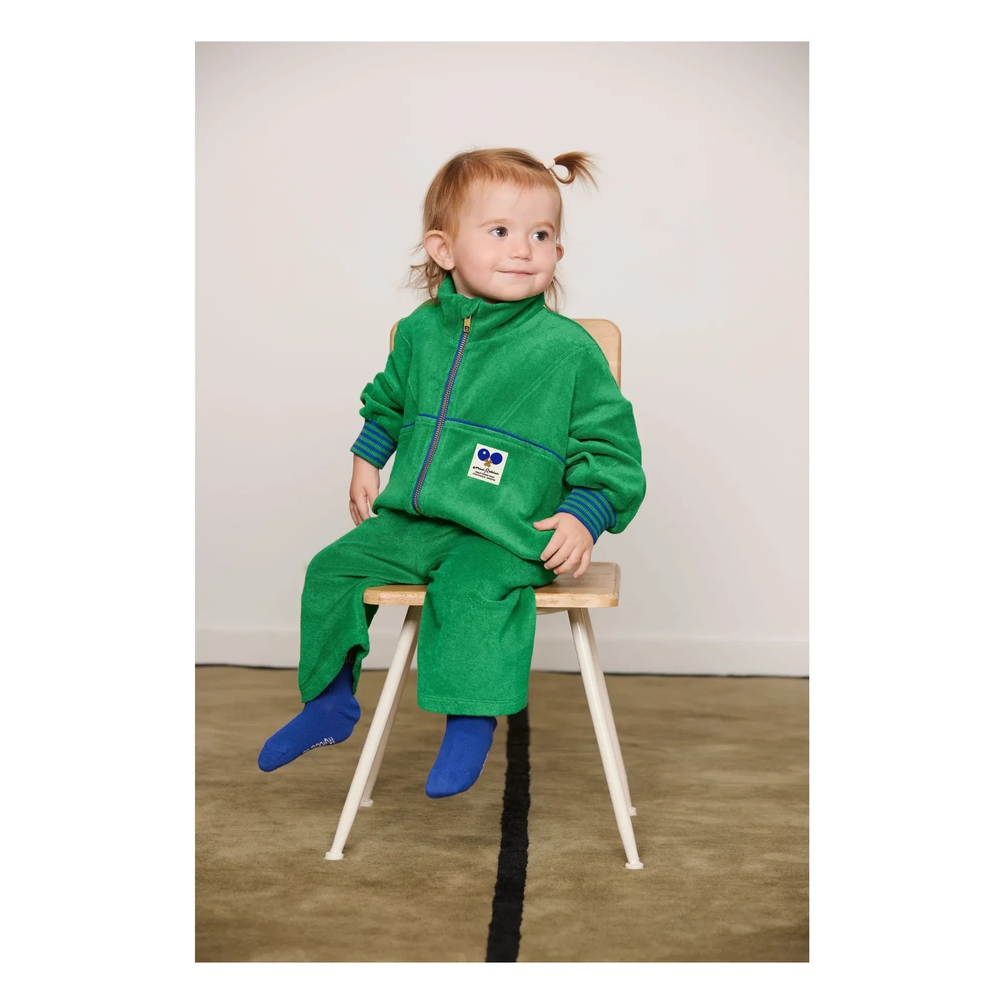 Mini Rodini - Organic cotton terry Ping Pong joggers | Green