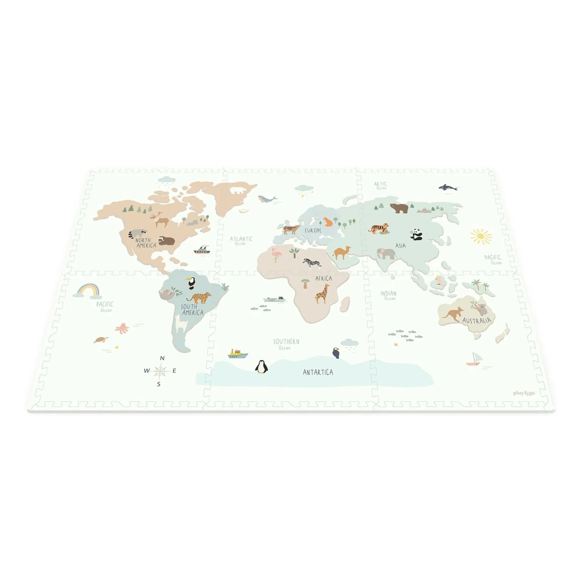 Play and Go - Tiloo Modular Play Mat - World Map