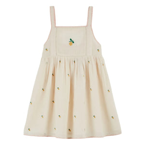 Emile et Ida - Lemon Embroidered Dress | Cream