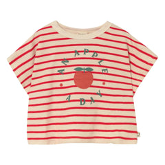 Cozmo - Selva Striped Organic Cotton T-Shirt | Red