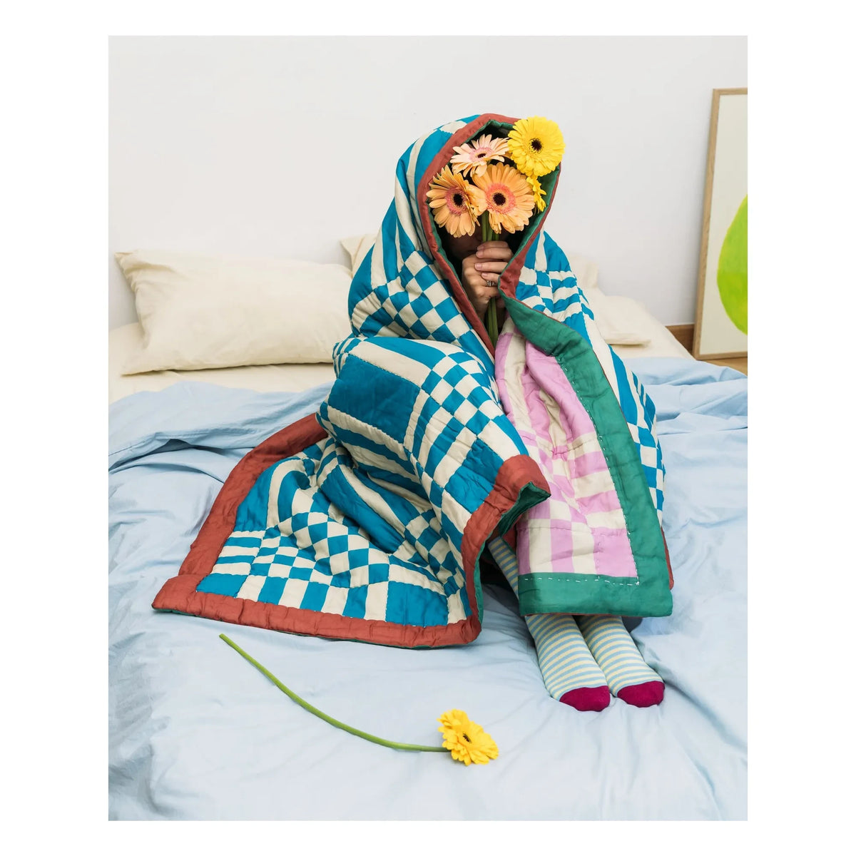 Tarta Gelatina - Striped Double-Sided Quilt | Blue