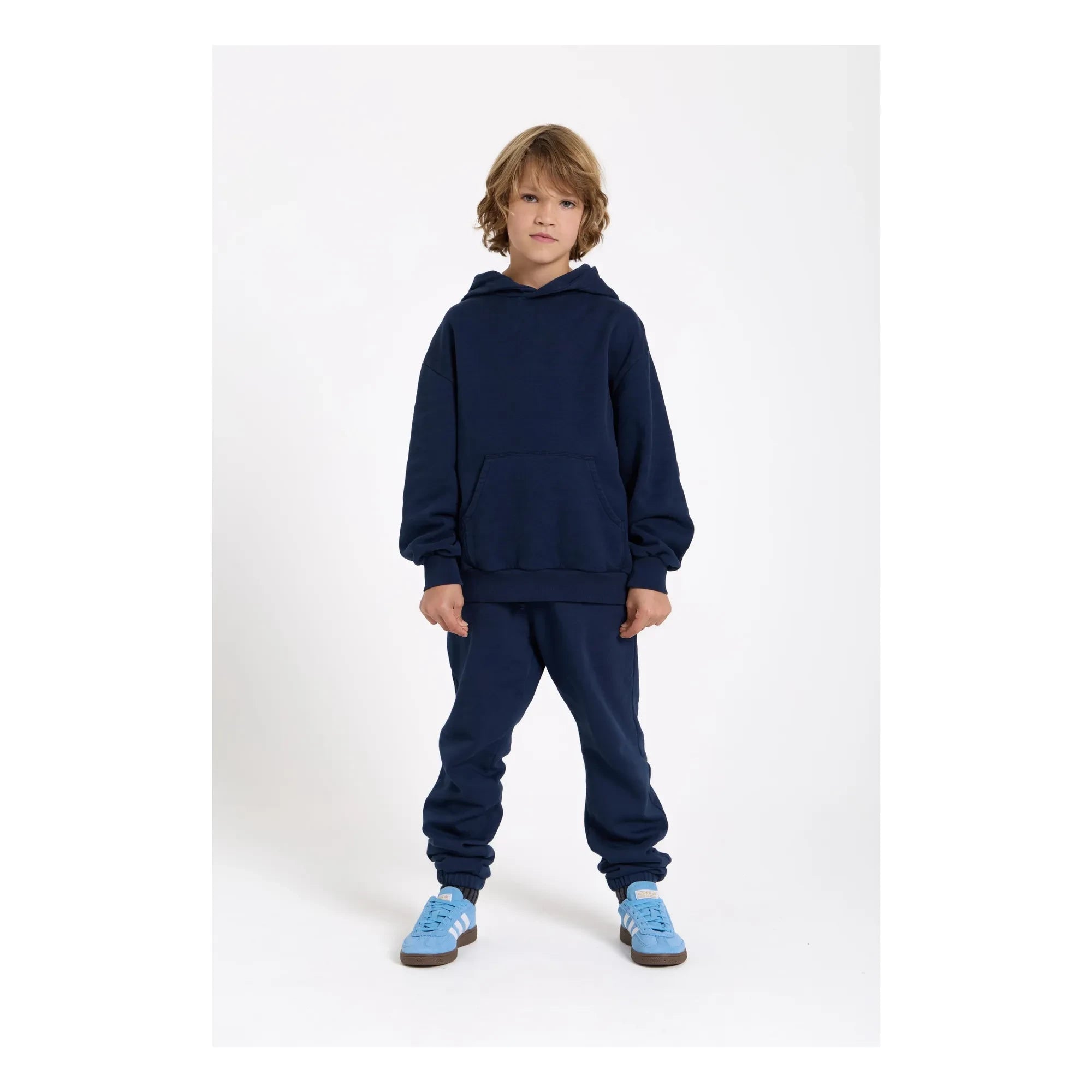 Smallable Kid - Washed blue organic cotton joggers