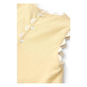Copenhagen Colors - Organic Cotton, Wavy-Edge Top and Shorts Set | Pale Yellow