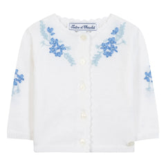 Tartine et Chocolat - Embroidered Flower Cardigan | Royal Blue