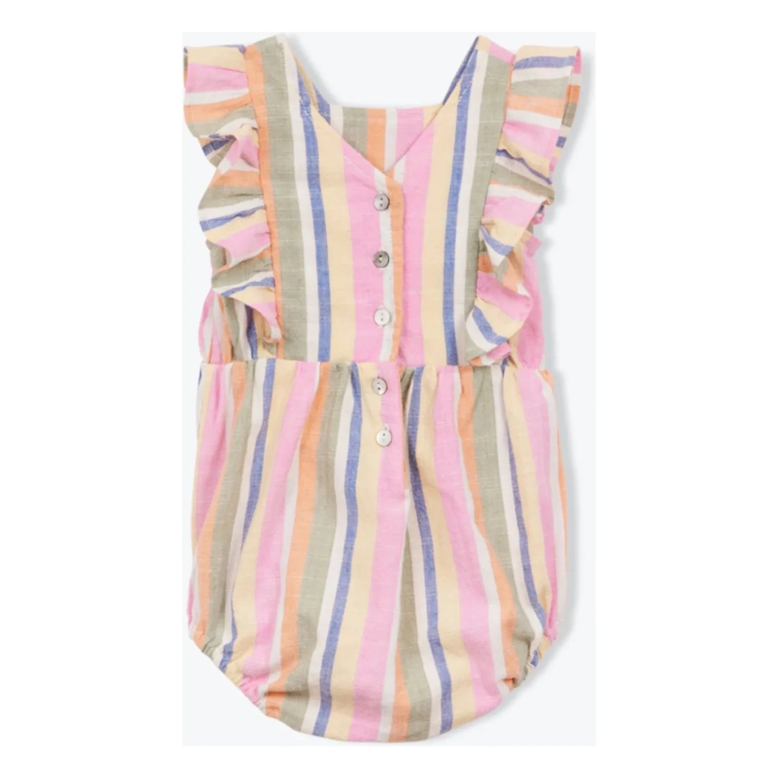 Arsène et Les Pipelettes - Striped voile romper | Pink
