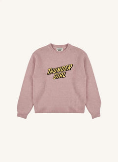 Hundred Pieces - Lacy Thunder Girl Merino Wool Sweater | Light Pink