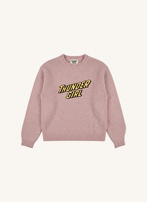 Hundred Pieces - Lacy Thunder Girl Merino Wool Sweater | Light Pink