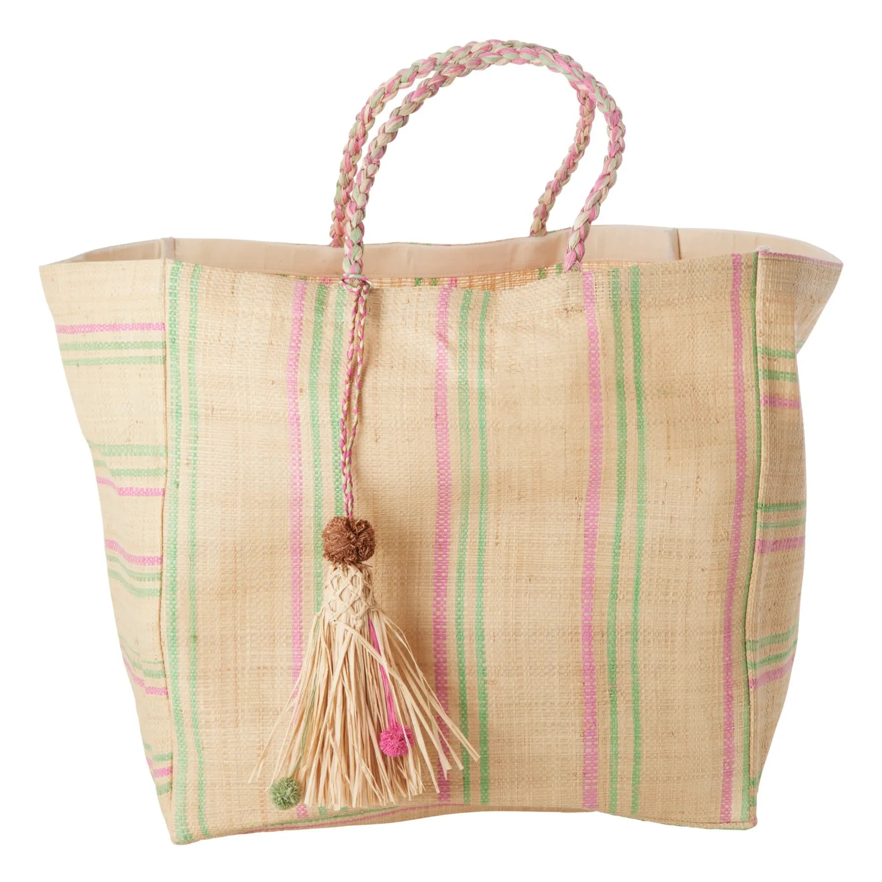 Rice - Gingham Shopping Bag | Pink