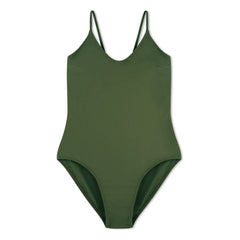 Matona - 1-piece V-neck jersey Recycled fibres | Chrome green