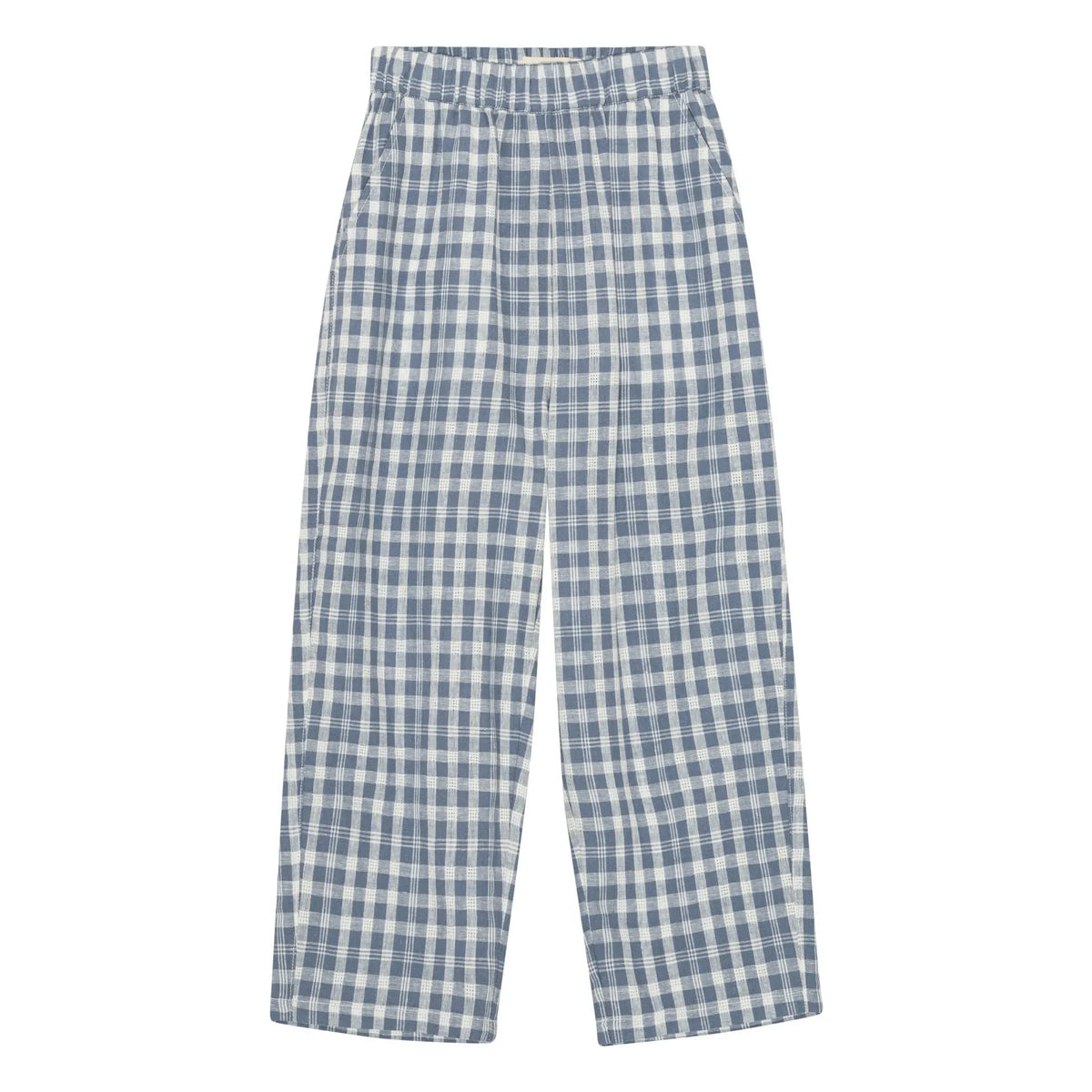 brunobruno nation - Dora Organic Cotton Checkered Pants | Blue