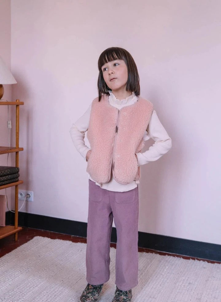 Studio Bohème - Ruffled Collar Mara Organic Cotton T-Shirt | Vanilla