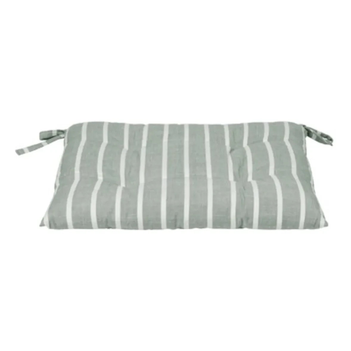 Broste Copenhagen - Marta thin cotton striped chair cushion | Agave