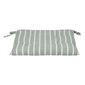 Broste Copenhagen - Marta thin cotton striped chair cushion | Agave