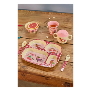 Rice - Bölmeli melamin tabak | Pembe