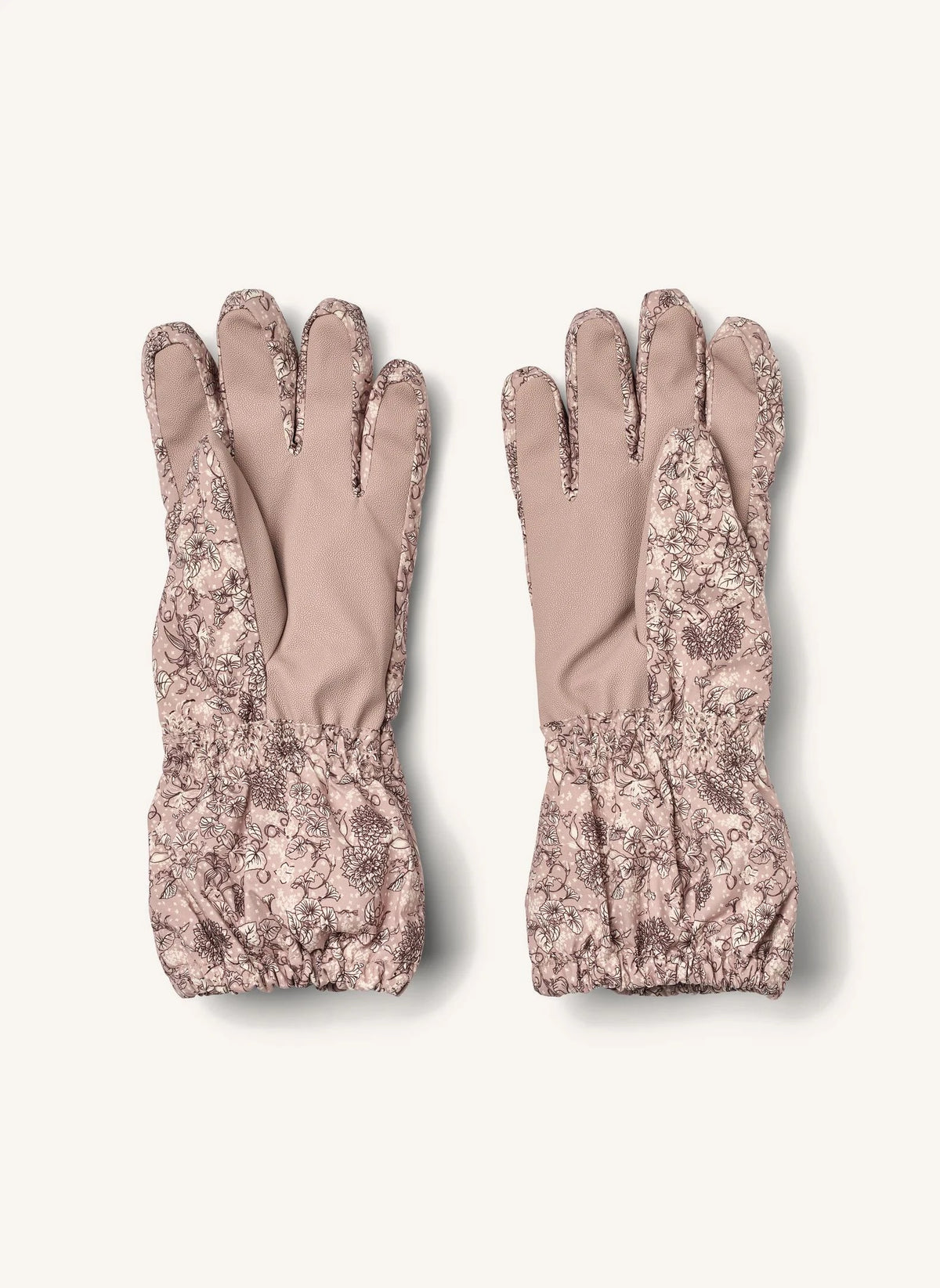 Wheat - Skiski Floral Pattern Ski Gloves | Pink
