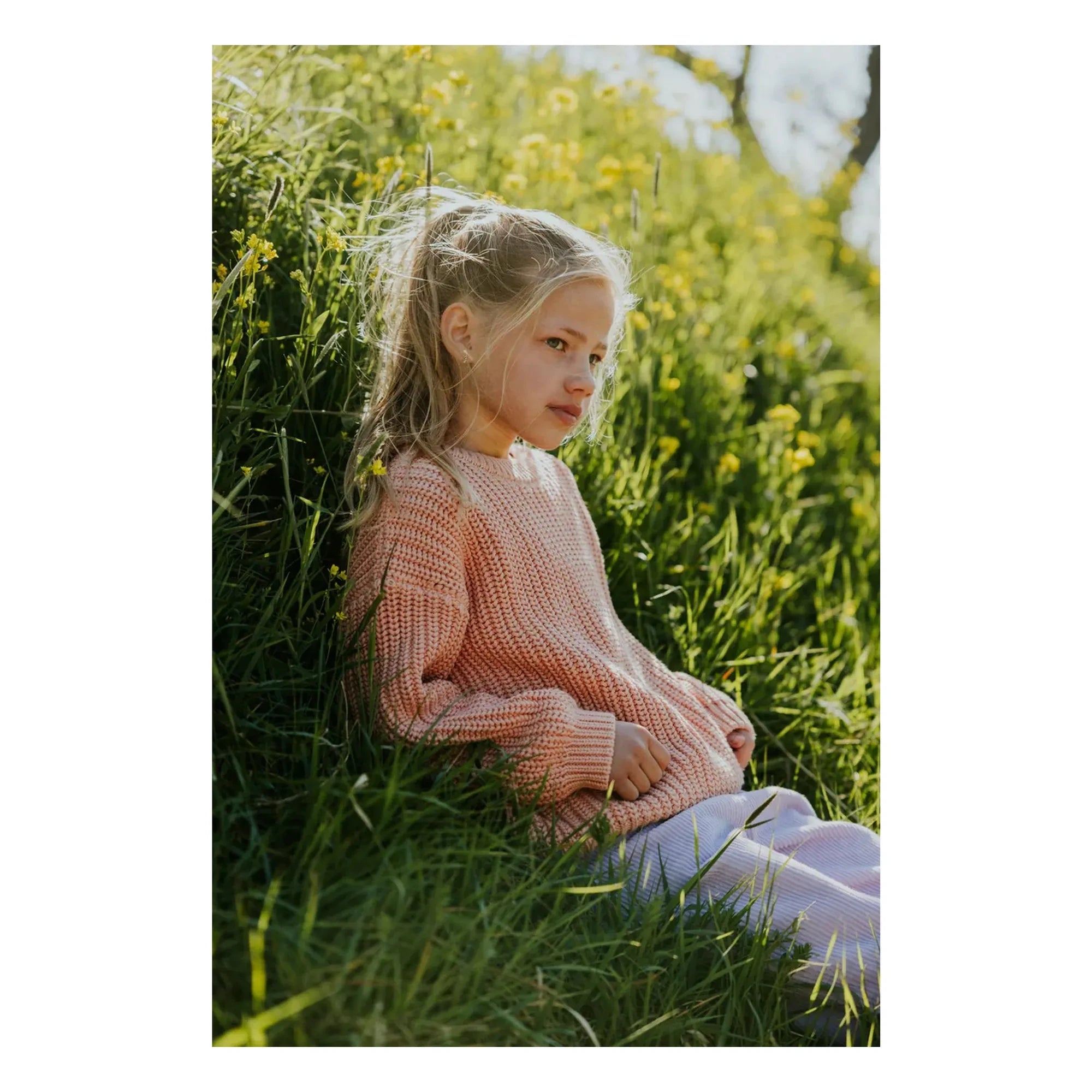 Yuki - Organic Cotton Thick Sweater | Peach