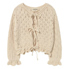 Cozmo - Ivy Pointelle Recycled Fiber Cardigan | Ivory