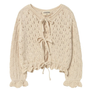 Cozmo - Ivy Pointelle Recycled Fiber Cardigan | Ivory