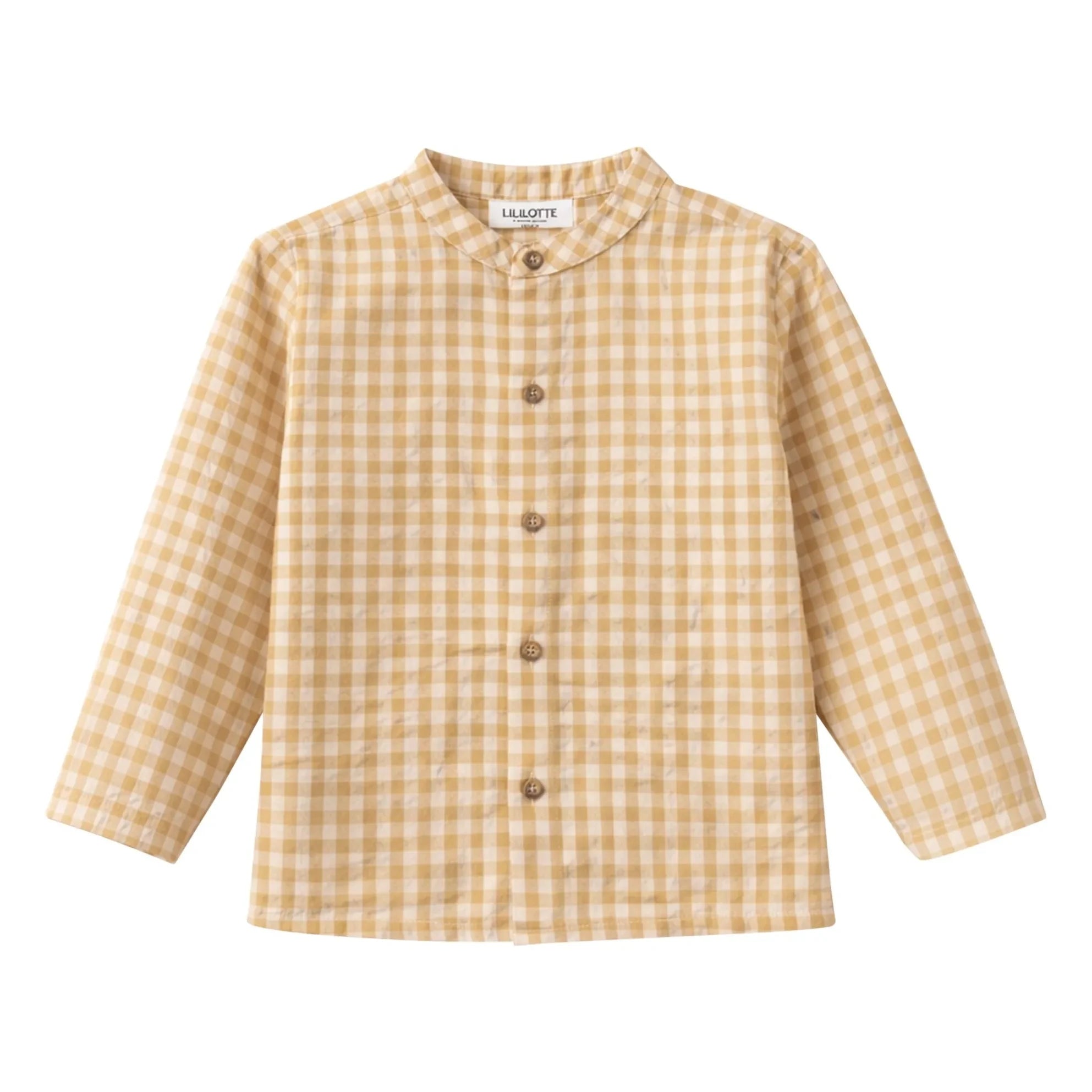 Lililotte - Maxence Checked Seersucker Organic Cotton Shirt | Yellow