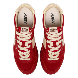 Autry - Windspin Low Two-Tone Suede and Leather Sneakers | Red