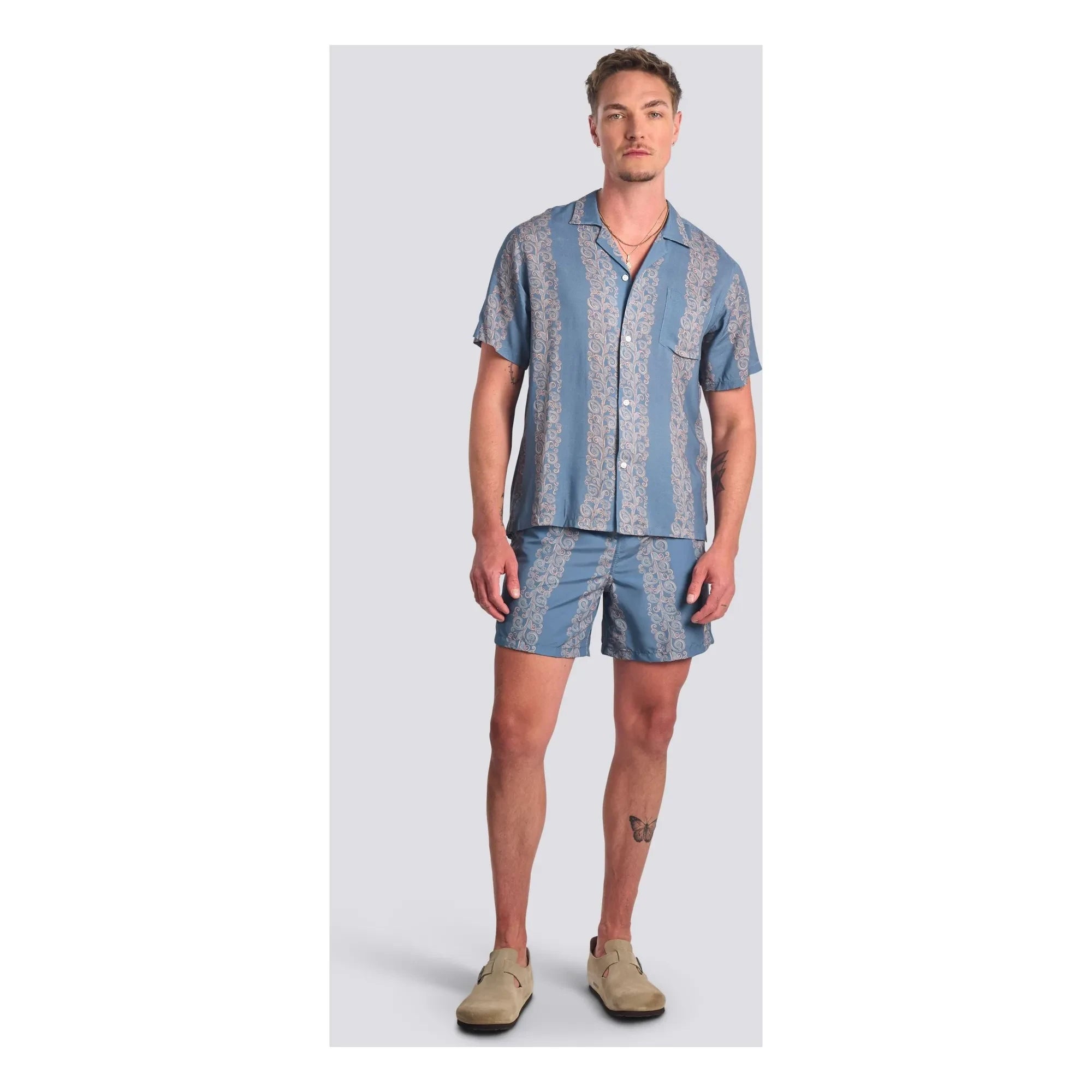 Bather - Coral Fiesta Swim Shorts | Light Blue