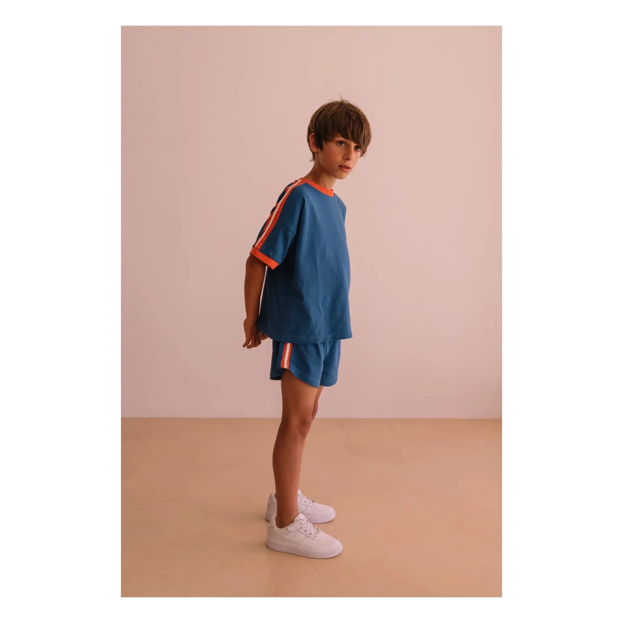 We Are Kids - Taylor Contrast Organic Cotton T-Shirt | Blue