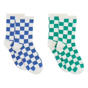 Bonton - Damier Socks | Royal Blue