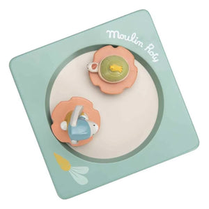 Moulin Roty - Trois Petits Lapins Music Box | Light Blue