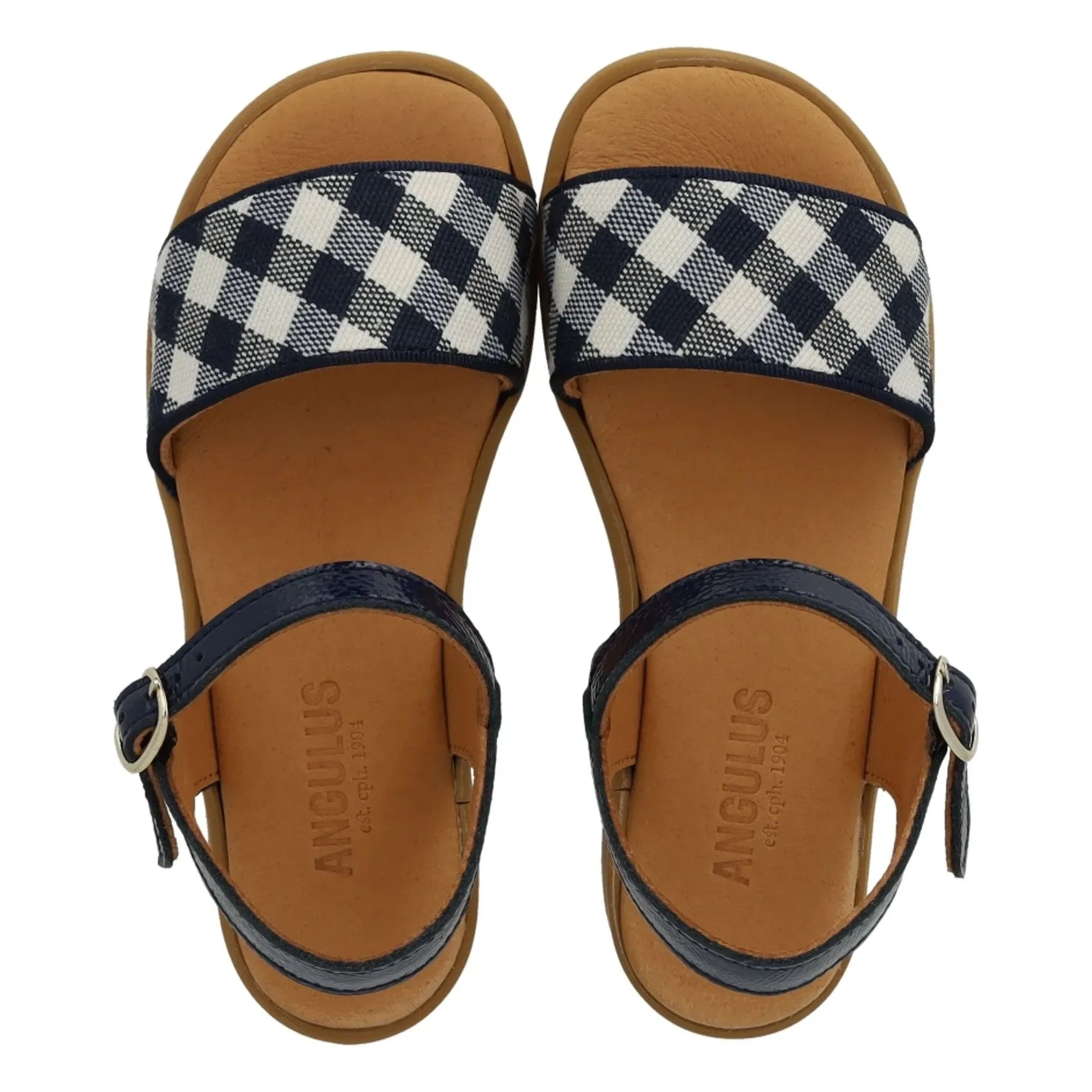 Angulus - Carreaux Sandals | Navy Blue