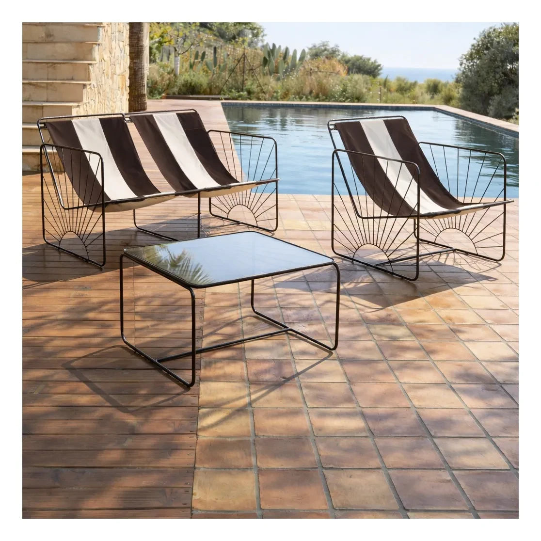 Honoré - Eldorado Coffee Table, Smoked Glass Top | Frosted Brown