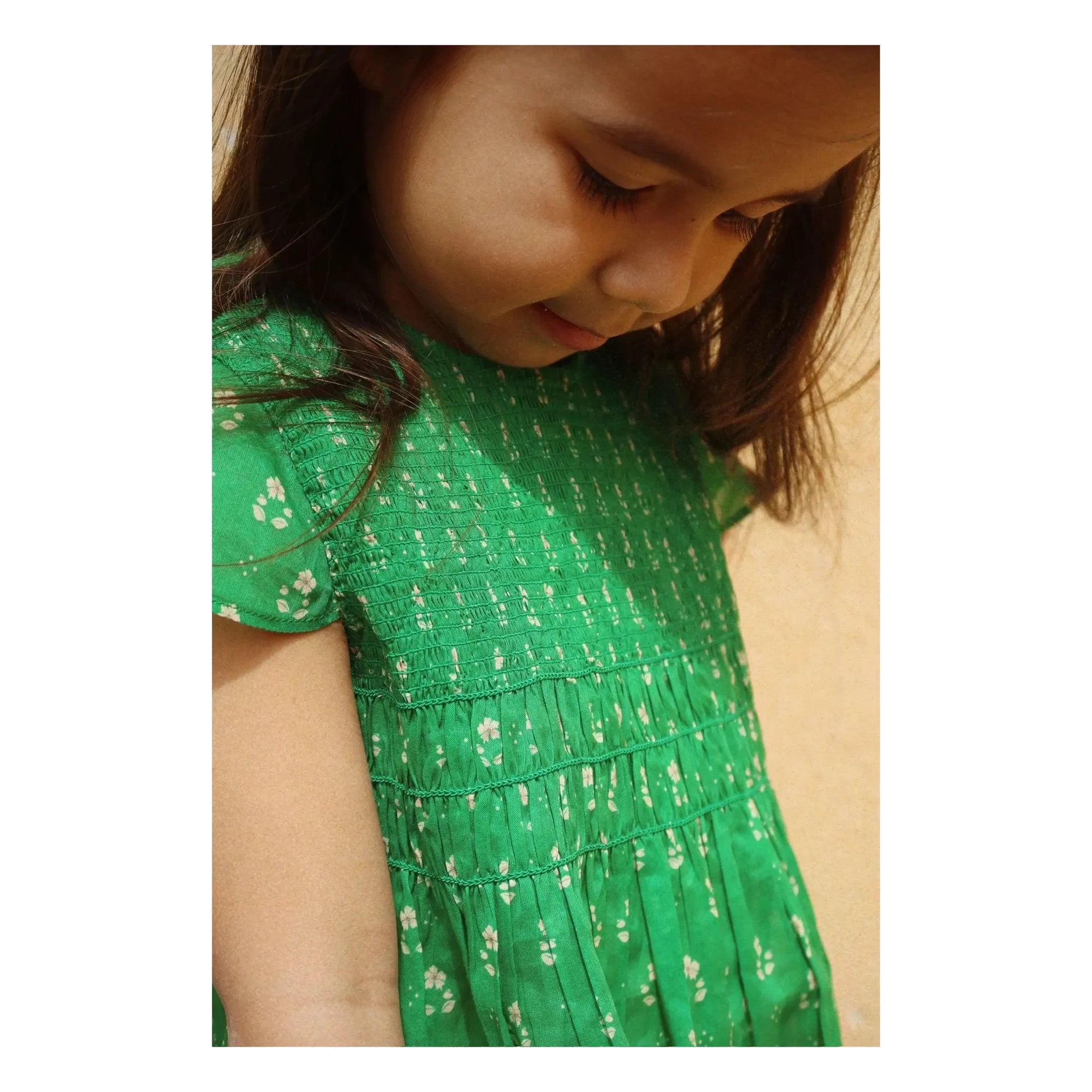 Konges Sløjd - Organic Cotton Gathered Dress | Green