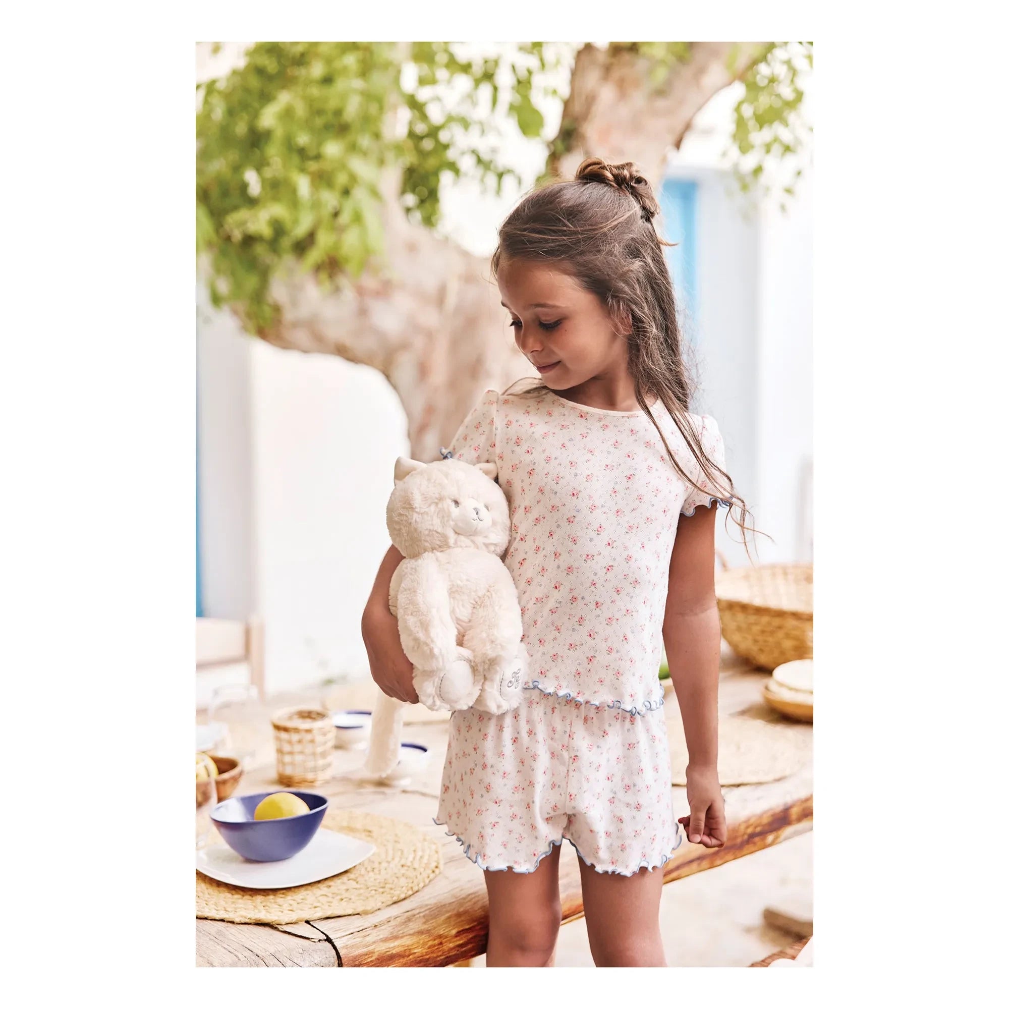 Tartine et Chocolat - Kısa Çiçekli Pijama | Ekru