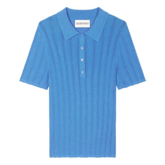 Bompard - Cotton Ribbed Polo T-Shirt | Blue