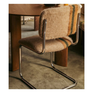 The Socialite Family - Classica chair with striped mohair fabric | Brown