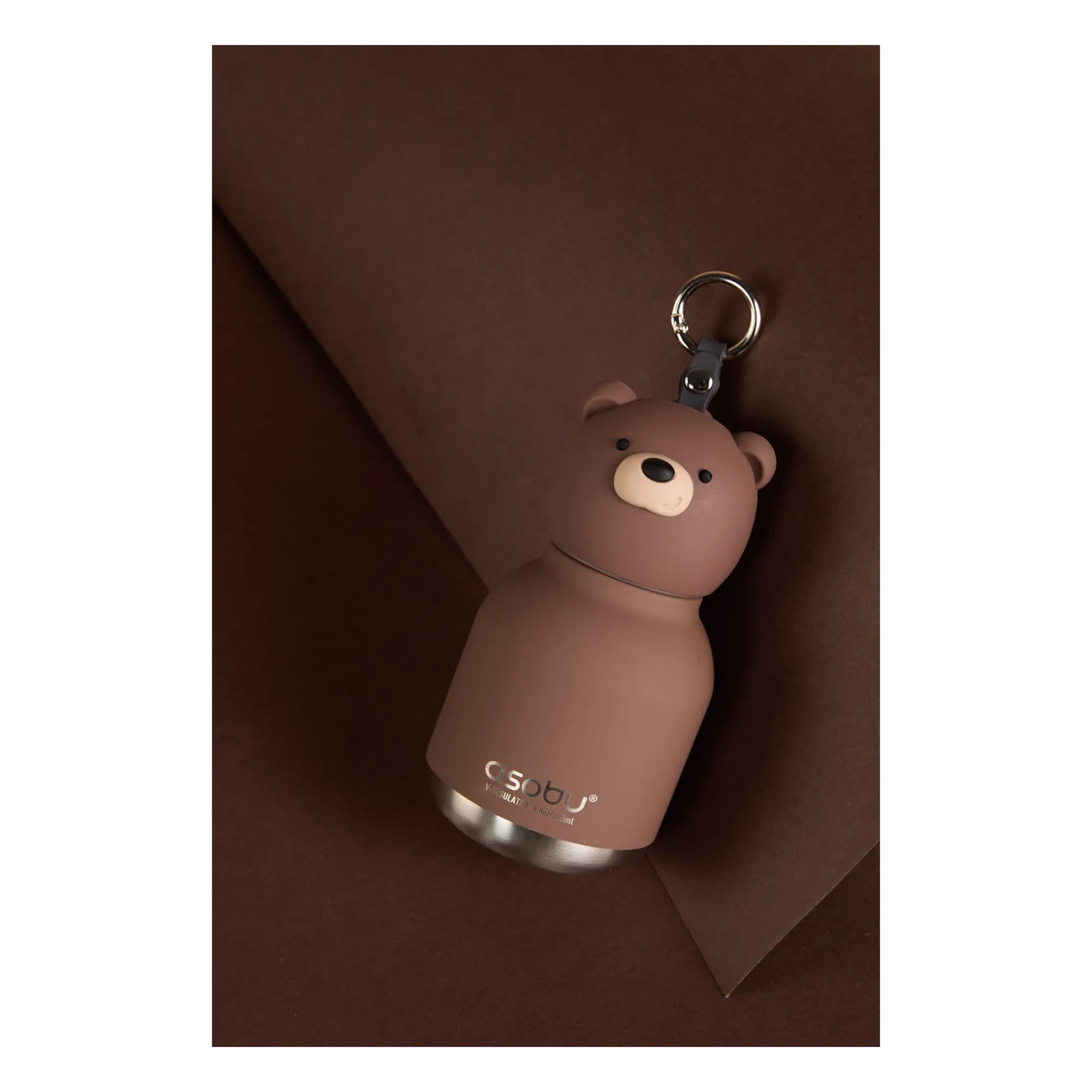 Asobu - Brown Bear Stainless Steel Mini Flask | Brown