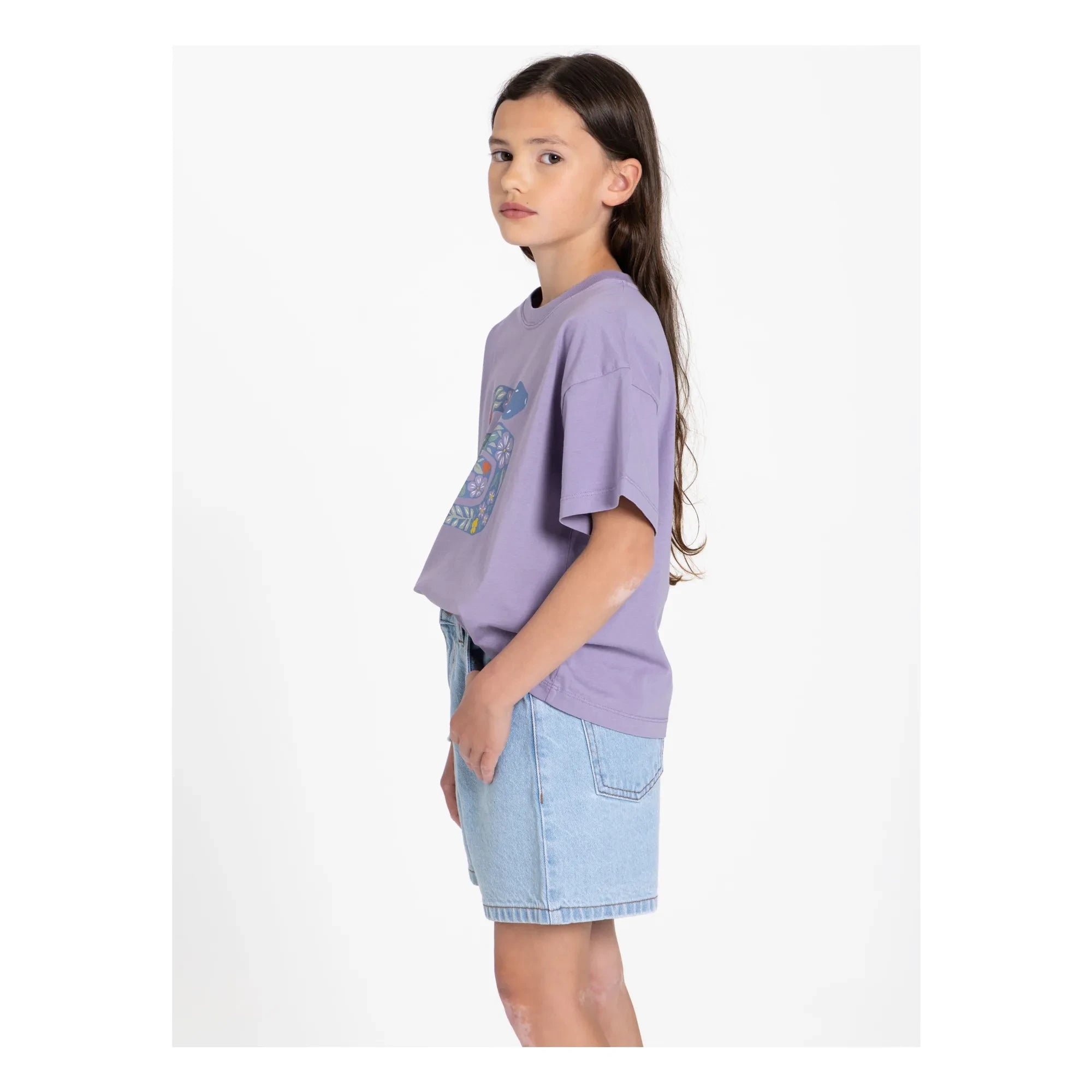 Hundred Pieces - Luna Snake T-Shirt Organic Cotton | Lavender