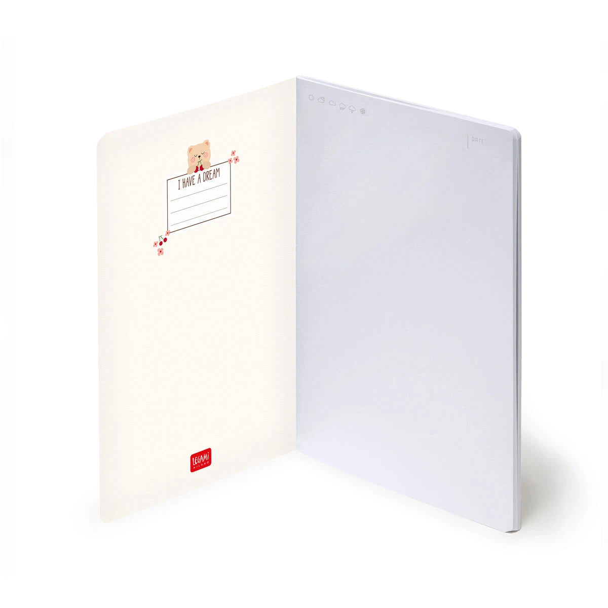 Legami - A5 Çizgisiz Resimli Sert Kapaklı Defter - Oyuncak Ayı
