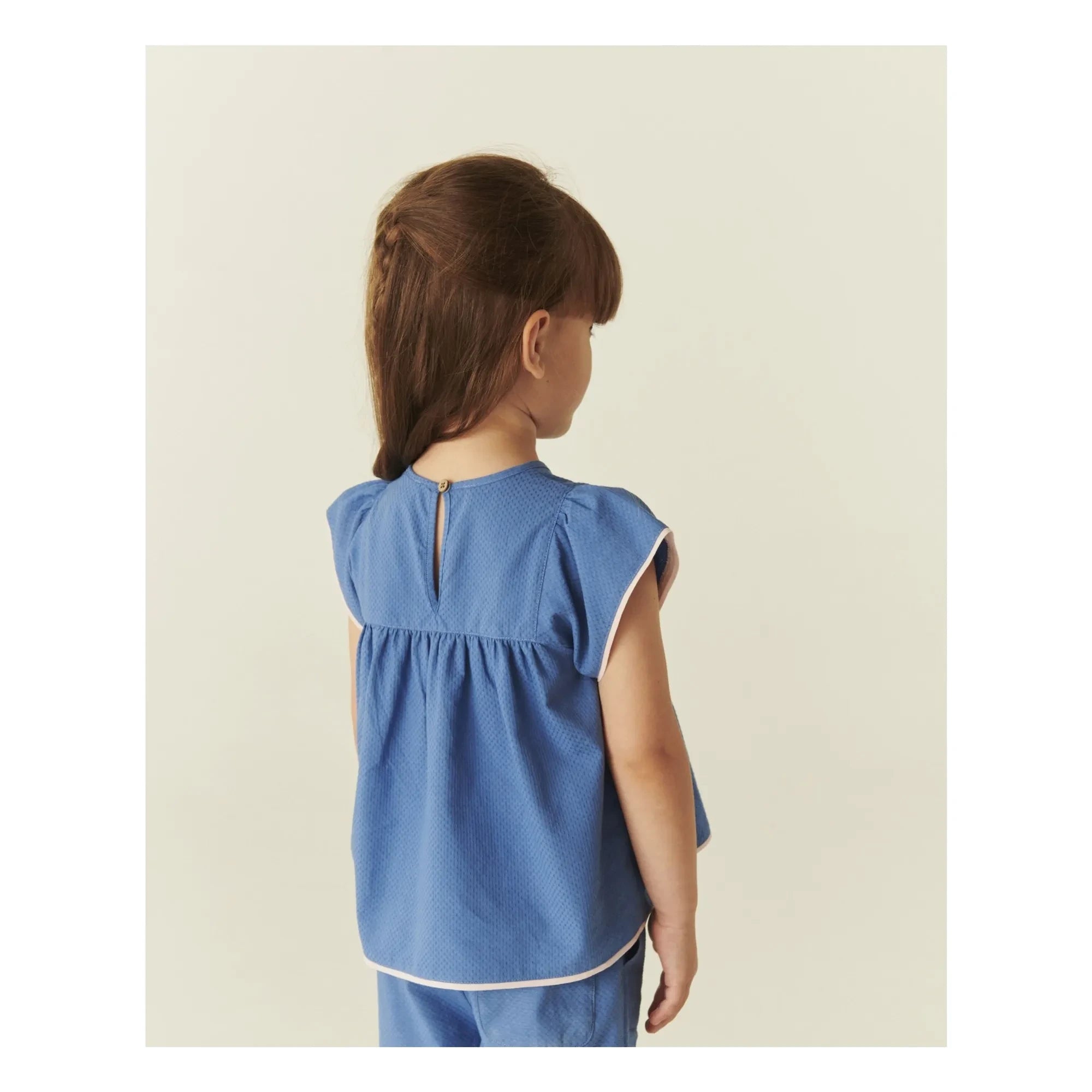 Copenhagen Colors - Fringed Organic Cotton Blouse | Blue
