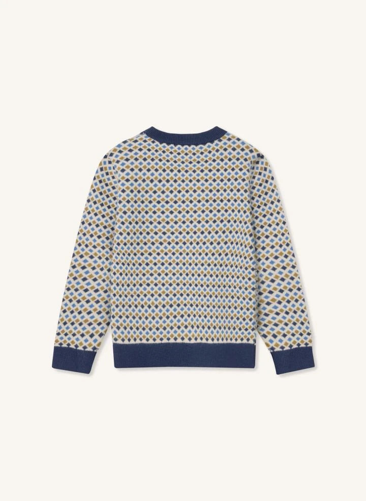 Fliink - Benna Diamond Pattern Sweater | Blue