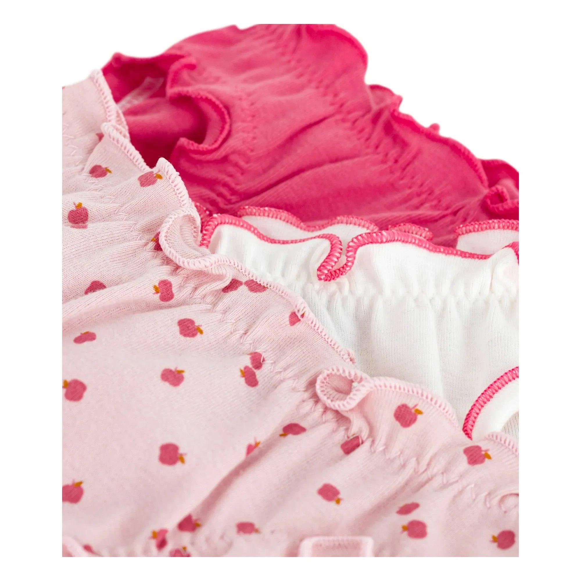 Petit Bateau - Apple Organic Cotton 3-Pack Bloomer Underwear Set | Pink
