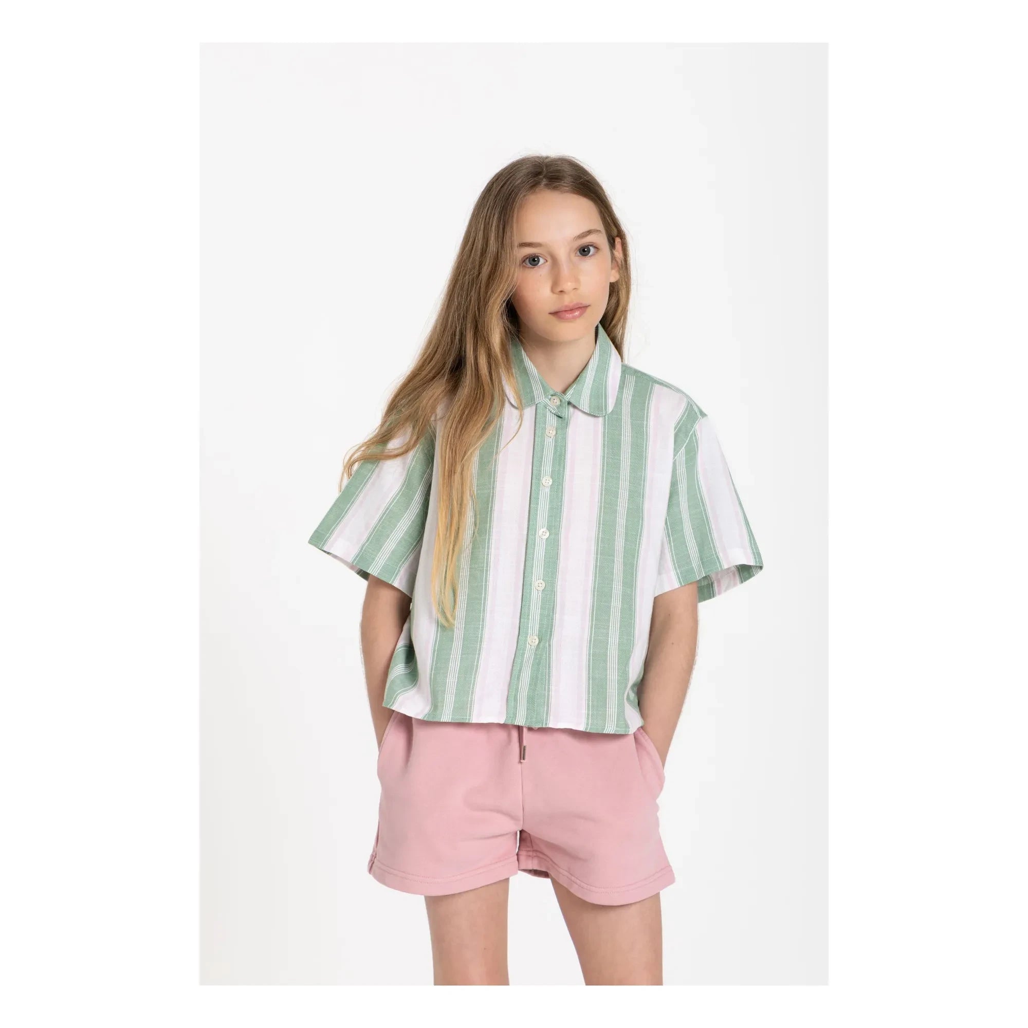 Smallable Kid - Sawyer Striped Shirt | Mint Green