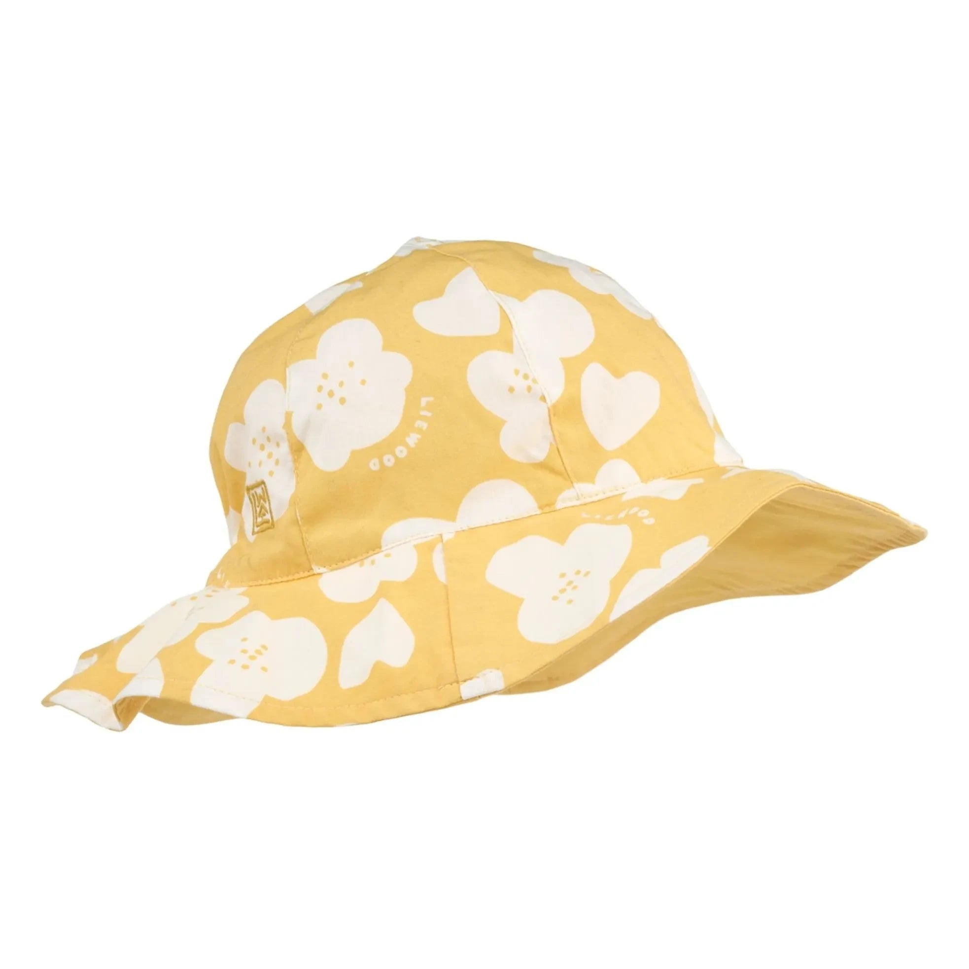 Liewood - Amélia Reversible Organic Cotton Hat with Floral Pattern | Yellow
