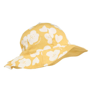 Liewood - Amélia Reversible Organic Cotton Hat with Floral Pattern | Yellow