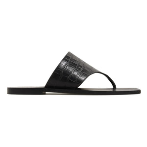 A. Emery - Crocodile Patterned Nose Sandals | Black