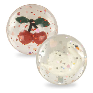 Konges Sløjd - Cherry/Swan Jumping Balls - Set of 2 | Red