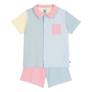 Petit Bateau - Millerais Color Block Short Pajamas | Blue