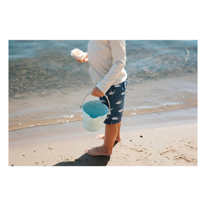 Petit Lem - Textured Fish Print UV Protection T-Shirt & Shorts Set Recycled Fibers | Gray