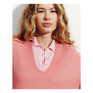 Bompard - Alpaca and Silk Cashmere Polo T-Shirt | Powder Pink