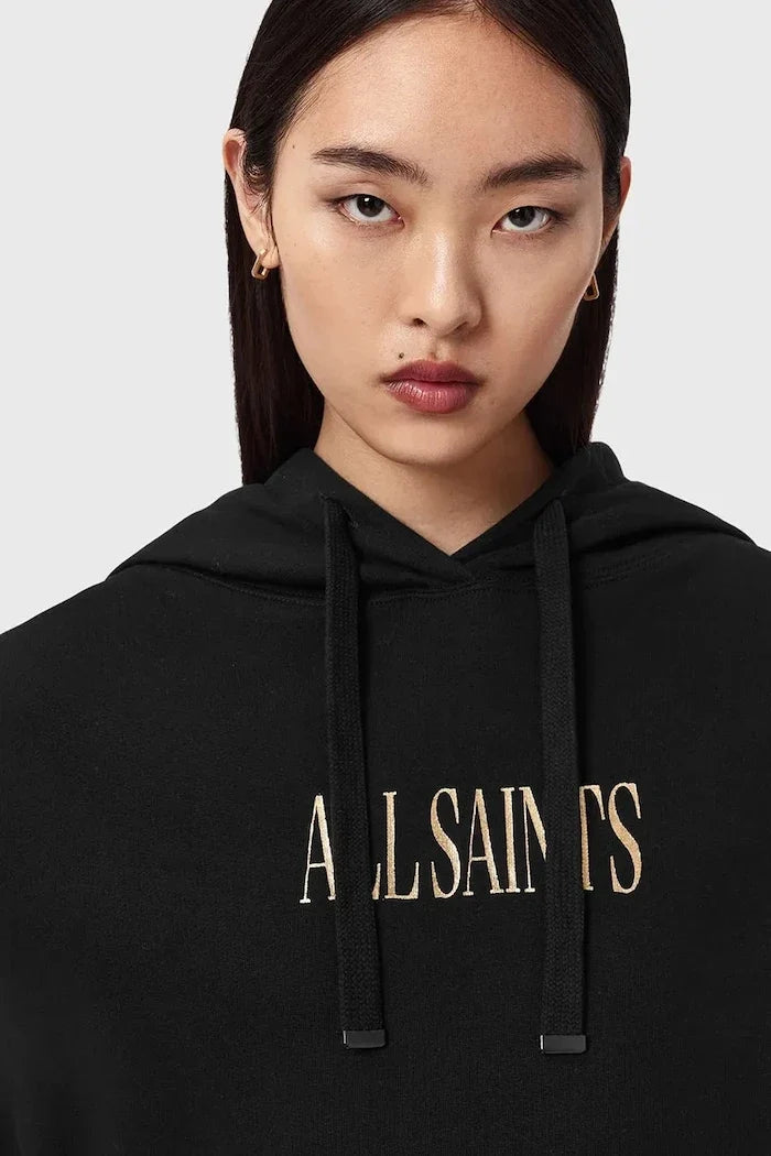 AllSaints kadın pamuklu kapüşonlu CORA sweatshirt